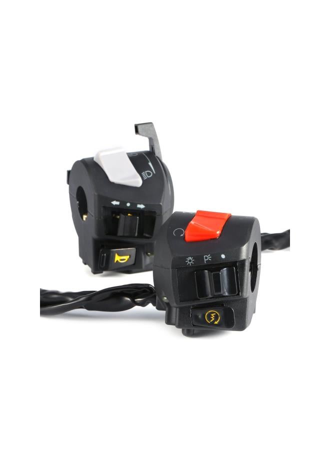 Loquat Motorcycle Left and Right Handlebar Control Switch, 2 Packs DC 12V ABS Waterproof Universal 7/8'' Motorbike Handlebar Horn Turn Signal Light Controller for Honda, Suzuki, Yamaha, Kawasaki etc - Image 4