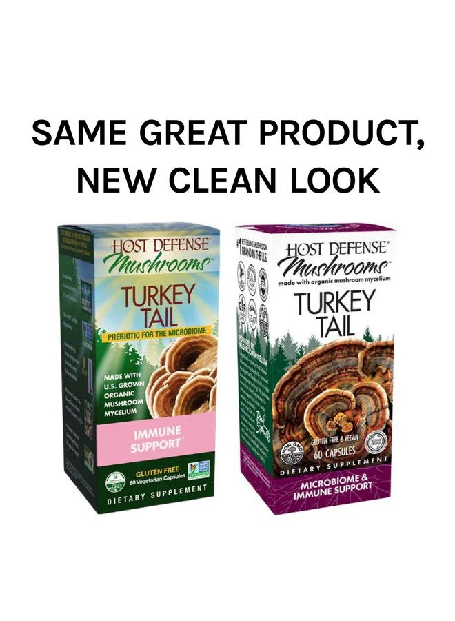 Host Defense كبسولات ذيل الديك الرومي لدعم الجهاز المناعي والهضمي مكمل فطر غير منكه 60 - Image 3