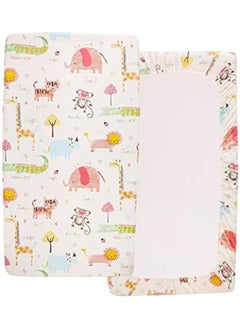 UOMNY UOMNY Safari Crib Sheet - Soft Fitted Crib Sheet Baby Sheet for Standard Crib and Toddler mattresses Nursery Sheet for Boys and Girls 1 Pack Animal Jungle Toddler Sheet  - Image 2