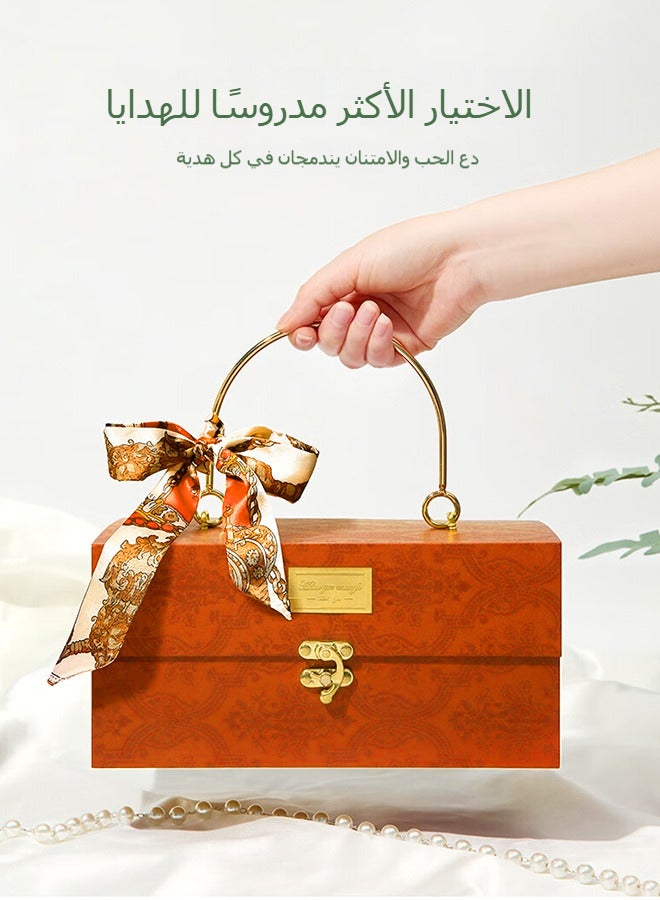 صندوق هدايا فاخر مع قفل - مقاس 25 × 13 × 14 سم | مثالي لتوزيعات الأعياد والمناسبات مثل الزفاف - أعياد الميلاد - يوم الأم - يوم الأب - Image 1