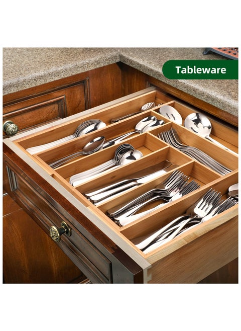Drawer Organizer  Kitchen  Knives  Storage  Partition  Bamboo Drawer Organizer