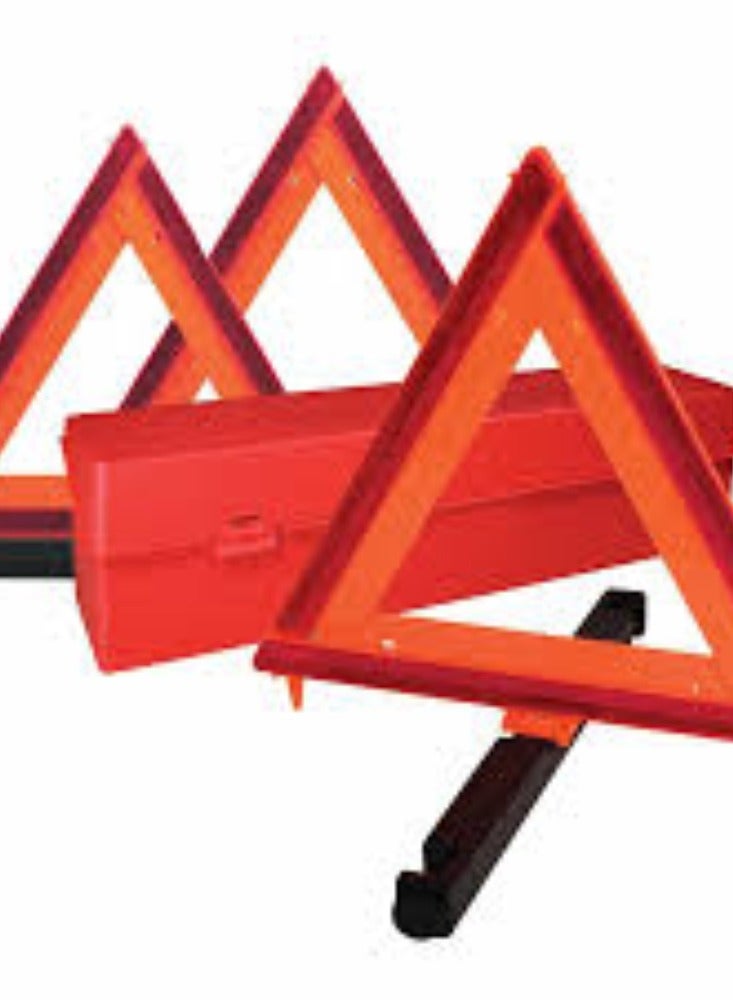KNP Emergency Warning Triangle Kit in red is an essential safety item designed for use during roadside emergencies. - Image 1