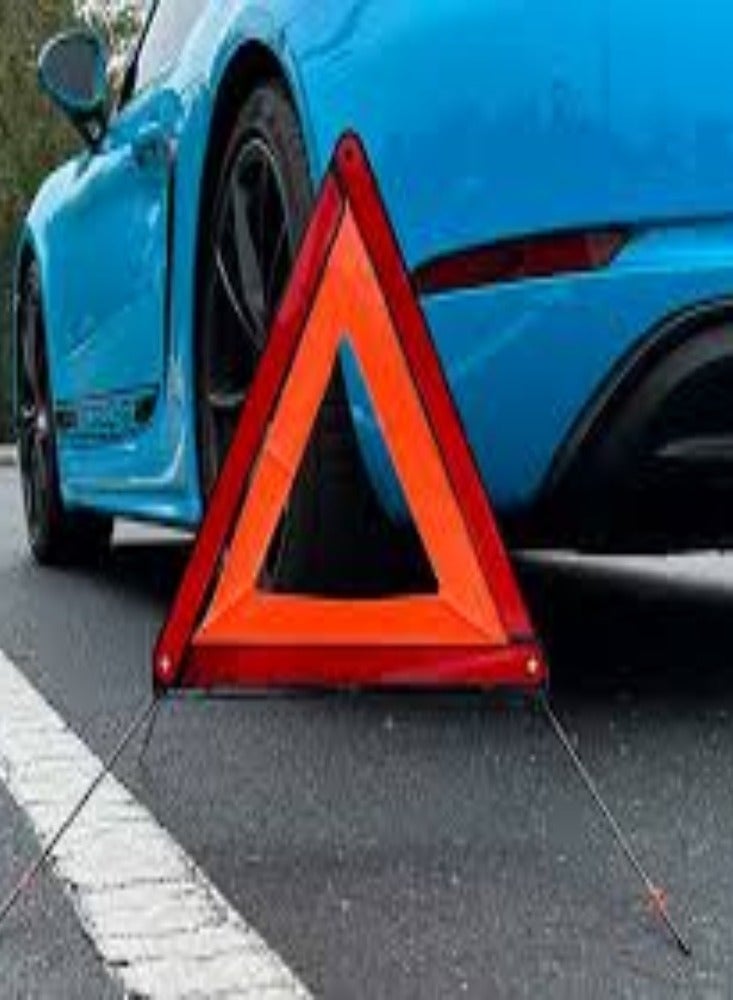 KNP Emergency Warning Triangle Kit in red is an essential safety item designed for use during roadside emergencies. - Image 2