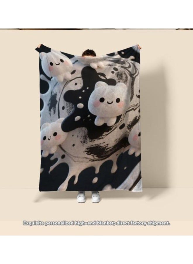 general Baby and children's cartoon flannel thin blanket (warm and comfortable, suitable for sleep, game use) 70cm*100cm - Image 2