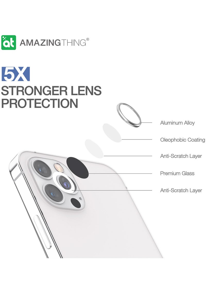 AMAZINGthing 3-Piece Supreme AR Lens Defender for Apple iPhone 12 PRO - Roman Silver  - Image 4