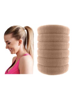 Styla Hair 6 Pack No Crease Hair Tie Blonde Elastic Bands For Thick Curly Wavy Hair Seamless No Slip No Damage Design Ponytail Holders For Women & Men Flexible Comfort For All Day  - Image 1