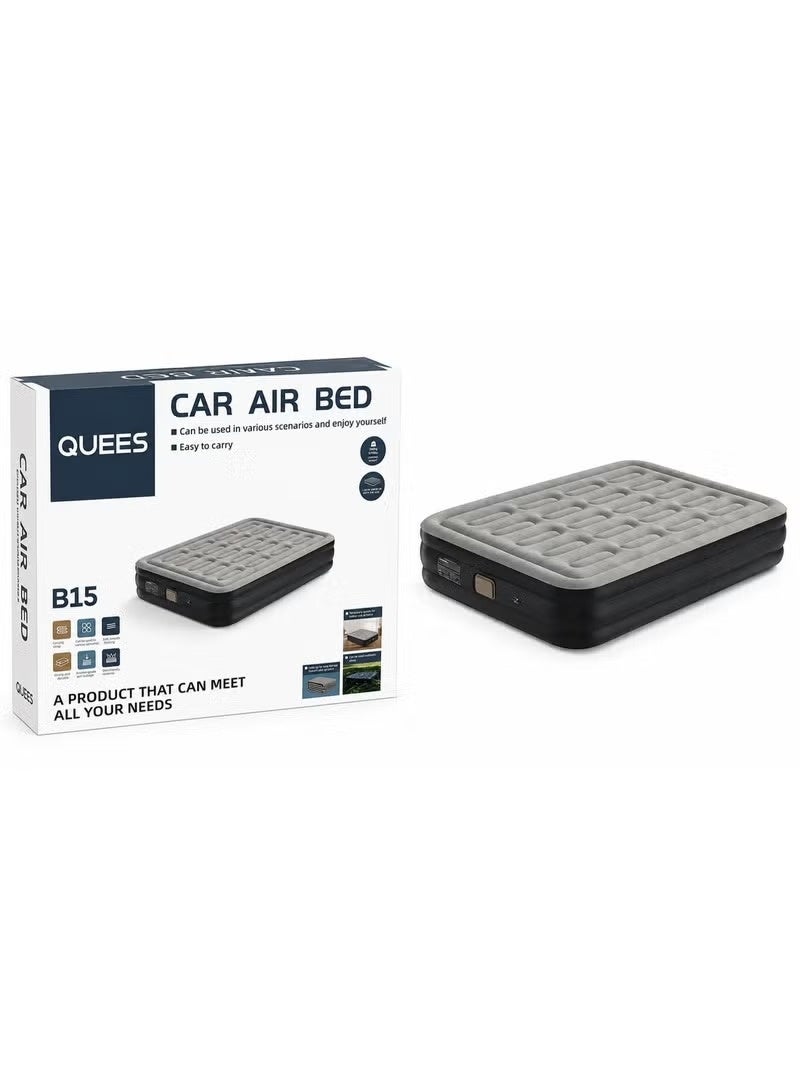 Car Air Bed B15 Inflatable Car Air Mattress Portable Back Seat Travel Bed with Soft Flocked Surface, Quick Inflation, Foldable Sleeping Pad for Road Trips, Camping, SUV & Sedan - Image 2