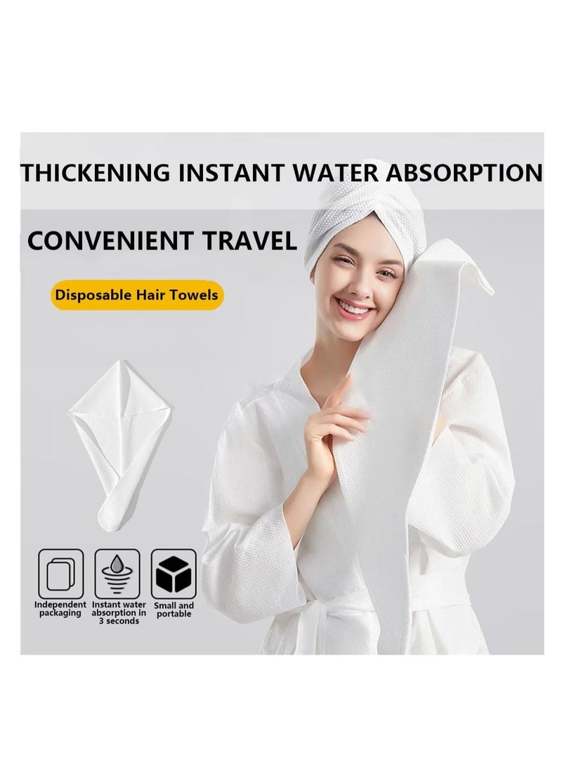 Disposable Hair Towels,5 PCS Hair Drying Towel Super Absorbent for Travel,Fast Drying Throw Away Towels Wrap for Salon Spa Hair Care Towels,Clean and Hygienic,Travel Home Easy to Use - Image 2