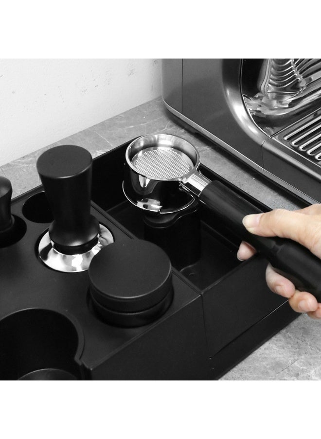 LePRESSO Tamping Station 51/58mm Portafilter’s Baskets / Multiple Slot Base TampingStation / Compact & Durable / Tamping Station Multi-Purpose Barista Tool Coffee Bar - Black - Image 4