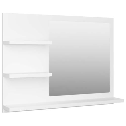 vidaXL Bathroom Mirror Home Hallway Bedroom Laundry Room Washroom Vanity Unit Wall Mirror Furniture White 236x41x177 Engineered Wood - Image 1