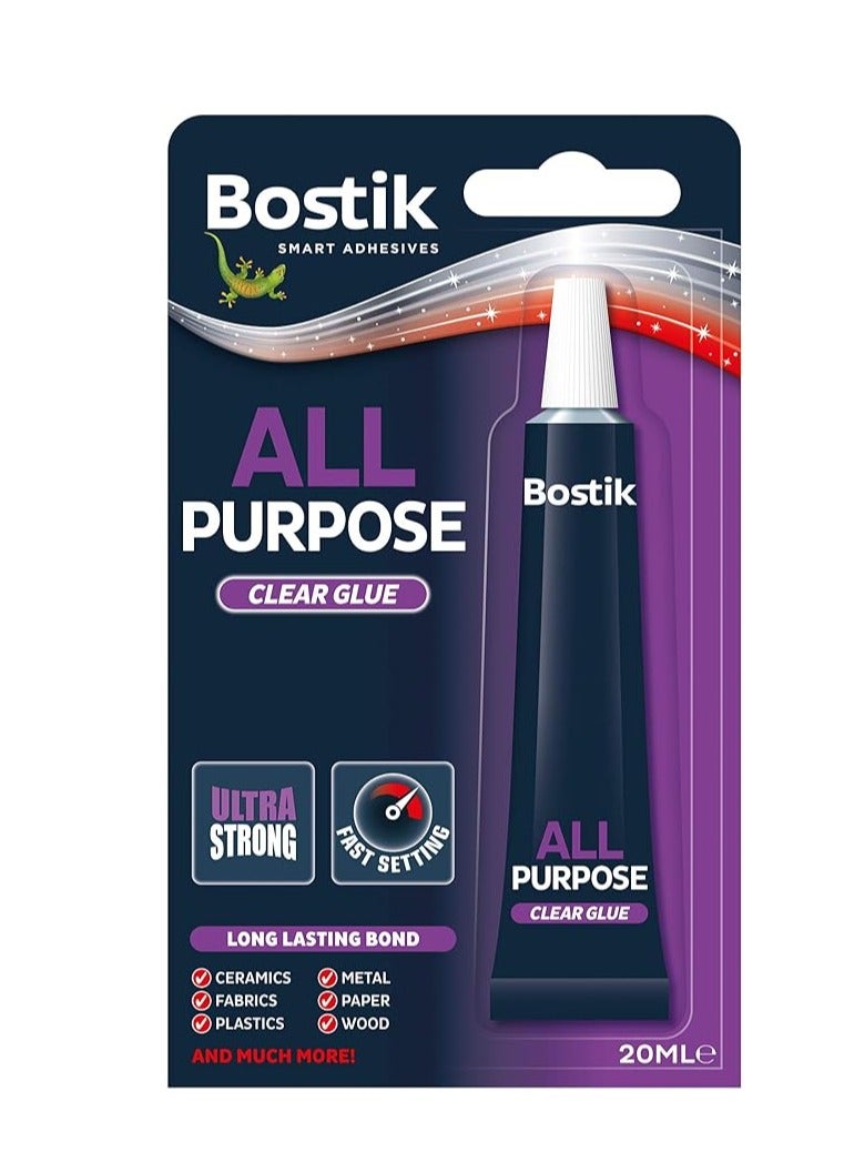 Bostik All Purpose Clear Glue 20ml Content - Image 1
