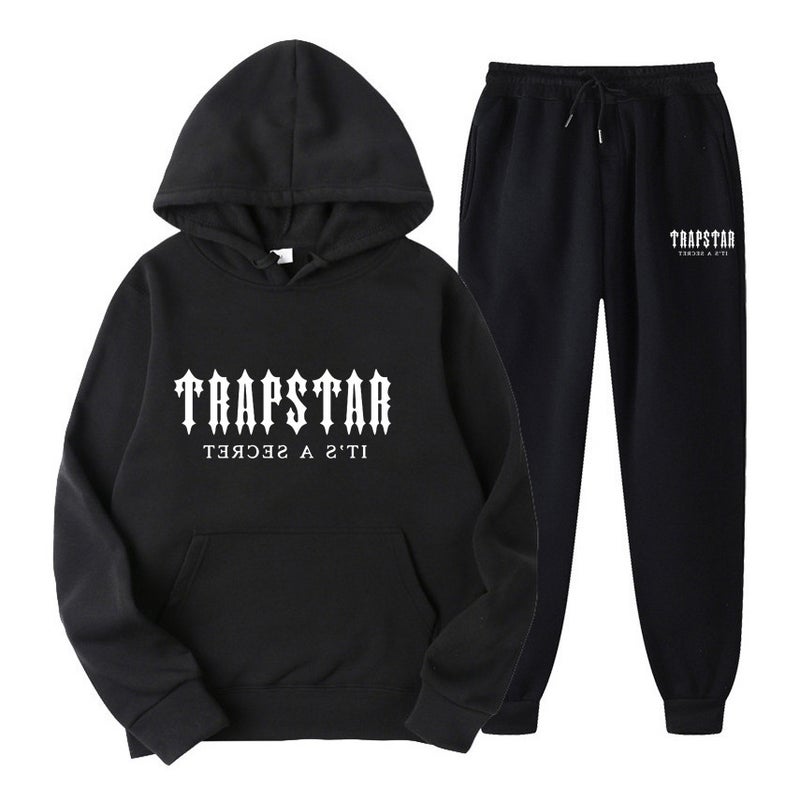 New Trapstar Letter Printed Men'S And Women'S Sportswear Fleece Two-Piece Loose Casual Hooded Sweater Suit - Image 2