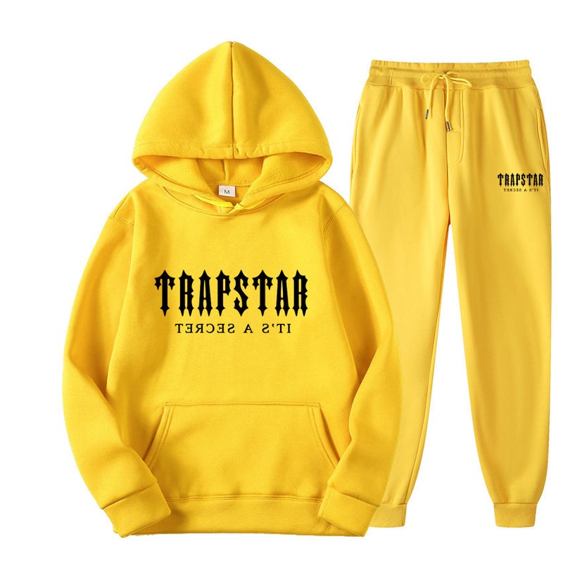 New Trapstar Letter Printed Men'S And Women'S Sportswear Fleece Two-Piece Loose Casual Hooded Sweater Suit - Image 1