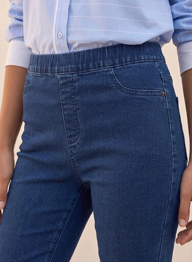 Lee Cooper BLUE Lee Cooper Slim Fit Jeggings with Elasticated Waistband for Women | Best Price UAE
