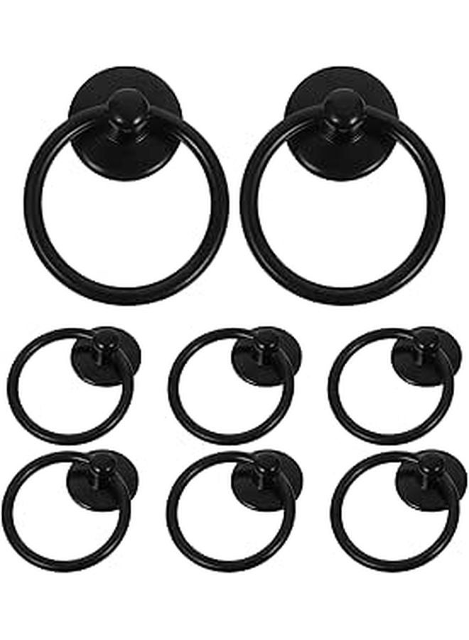Black Metal Cabinet Pulls Drawer Handles Single Hole Vintage 8pcs Set Kitchen Furniture Hardware - Image 1