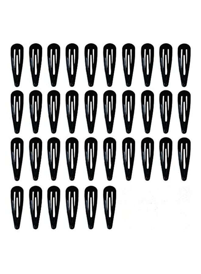BeeSpring 36 Pcs Medium Snap Clip Size 30 Mm For Girls/Women Black Color Tik Tik Clips - Image 2