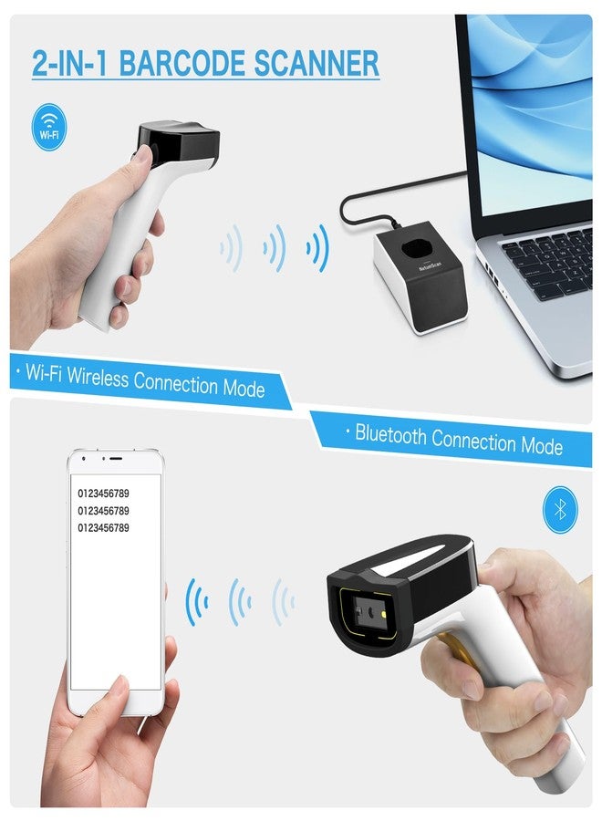 NetumScan Wi-Fi QR Barcode Scanner, Bluetooth Automatic 1D 2D Bar Code Scanner Supports TCP/UDP Network Protocols for Inventory, POS, Computer, Tablet, iPhone, iPad, Android - Image 5