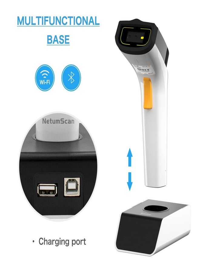 NetumScan Wi-Fi QR Barcode Scanner, Bluetooth Automatic 1D 2D Bar Code Scanner Supports TCP/UDP Network Protocols for Inventory, POS, Computer, Tablet, iPhone, iPad, Android - Image 3
