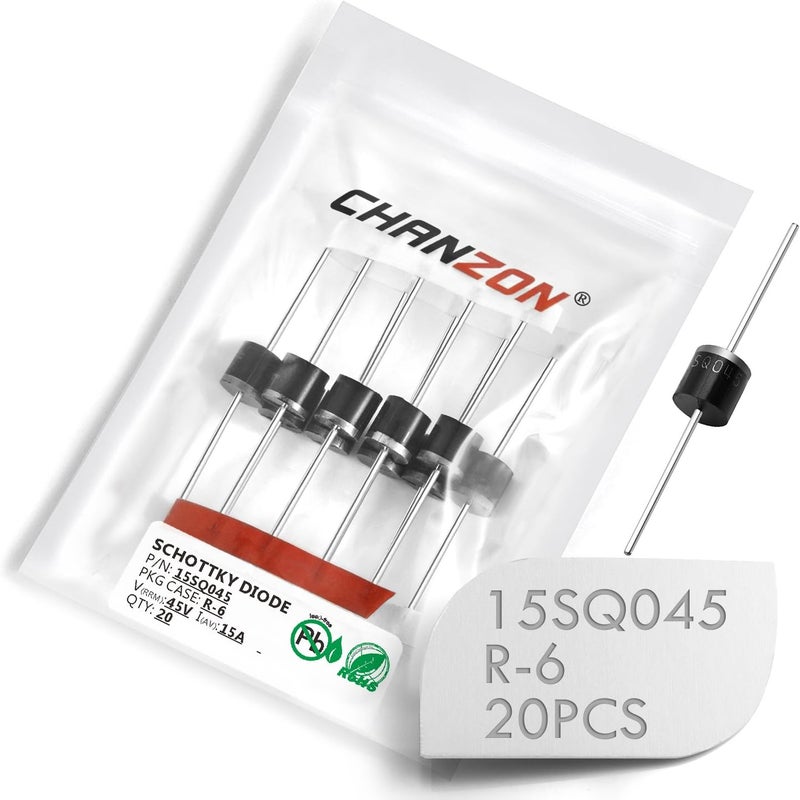 CHANZON 15SQ045 Schottky Diodes 15A 45V R-6 Axial 15 Amp 45 Volt for Solar Cell Panel (Pack of 20 Pieces) - Image 5
