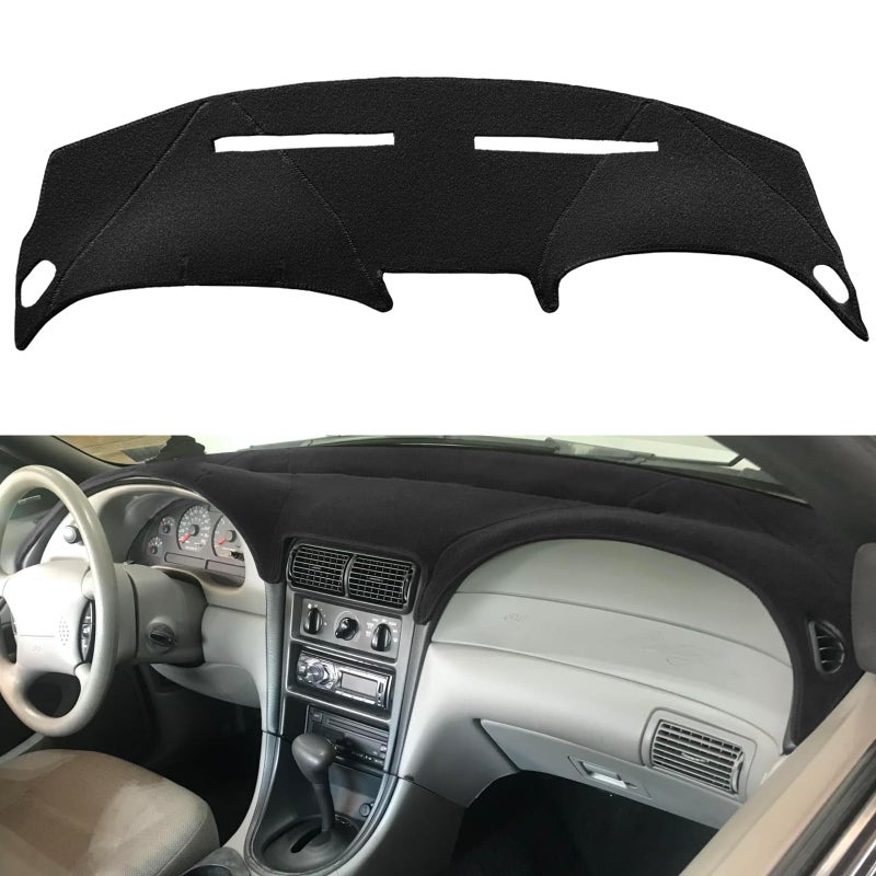 Yiz Dash Cover Mat for Ford Mustang Dashboard Pad Carpet Black J136