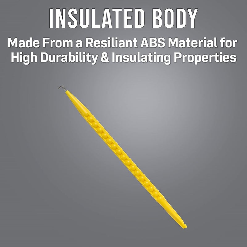 Jonard Tools JIC-22035NT/10 Yellow Nylon Probe Pick Spudger with L-Shaped Wire Hook - 7" Length (Pack of 10) - Image 4