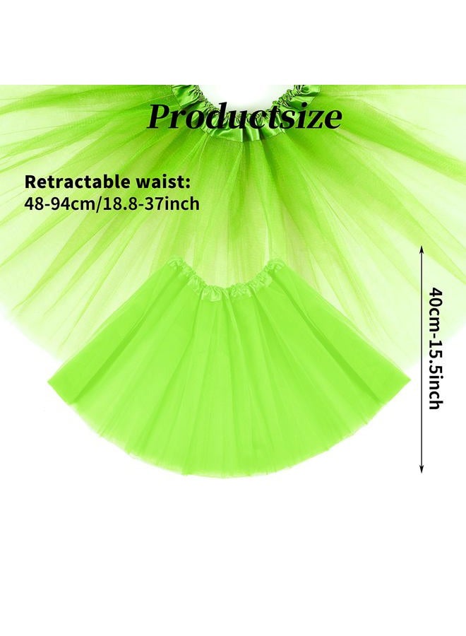 Yolev Women's Tulle Skirt Teen Adult Classic Elastic 3 Layered Tulle Tutu Skirt for Dress-up Parties Dancing for Women and Teens, Fruit Green, One size - Image 3
