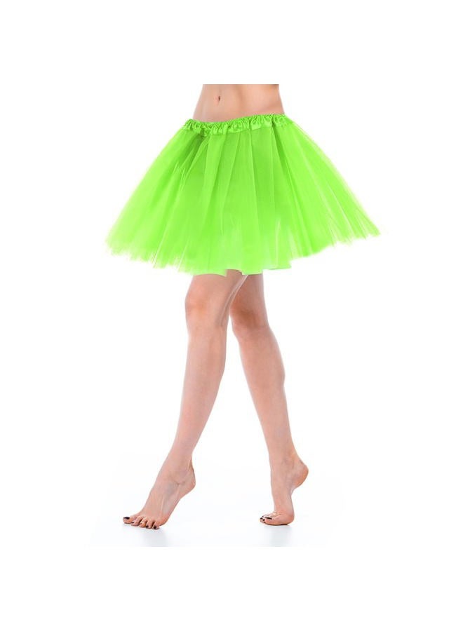 Yolev Women's Tulle Skirt Teen Adult Classic Elastic 3 Layered Tulle Tutu Skirt for Dress-up Parties Dancing for Women and Teens, Fruit Green, One size - Image 1