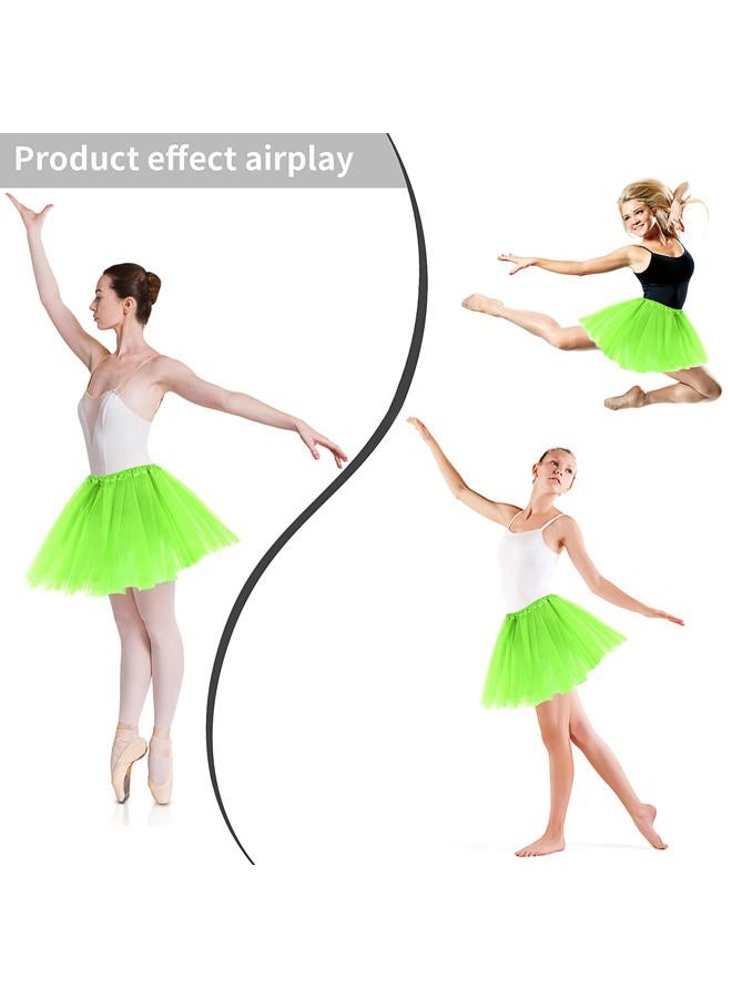 Yolev Women's Tulle Skirt Teen Adult Classic Elastic 3 Layered Tulle Tutu Skirt for Dress-up Parties Dancing for Women and Teens, Fruit Green, One size - Image 5
