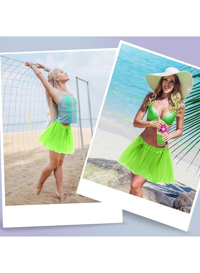Yolev Women's Tulle Skirt Teen Adult Classic Elastic 3 Layered Tulle Tutu Skirt for Dress-up Parties Dancing for Women and Teens, Fruit Green, One size - Image 2