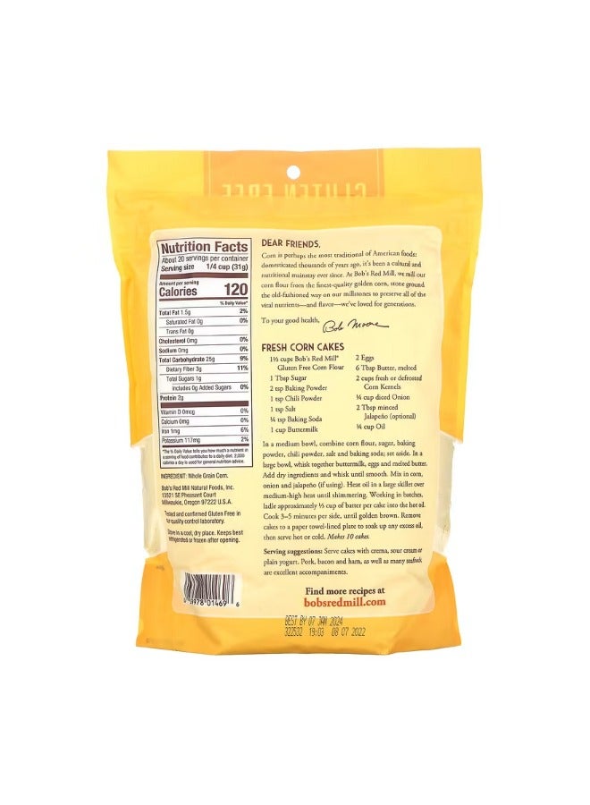 Bob's Red Mill Corn Flour Whole Grain  1 lb 6 oz 624 g - Image 2