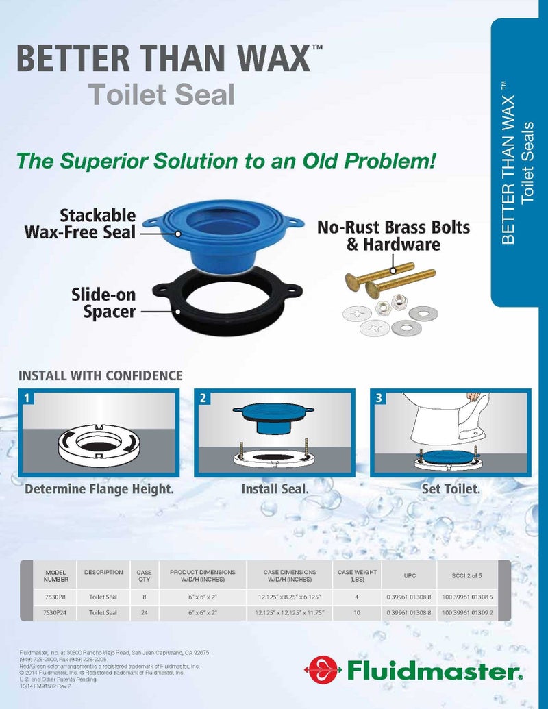 Fluidmaster 7530 Universal Better Than Wax Toilet Seal, Wax-Free Toilet Bowl Gasket Fits Any Drain - Image 5