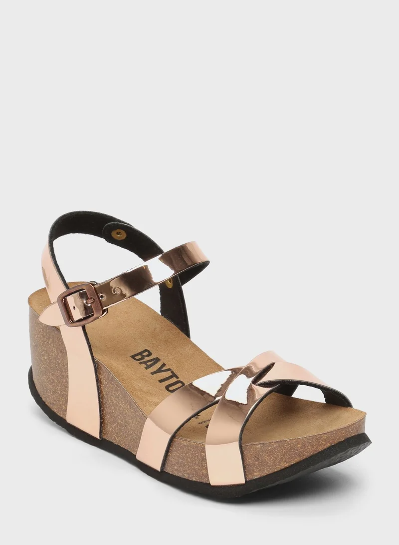BAYTON Venus Strappy Mid Heel Wedges