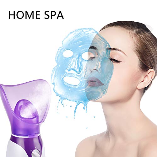 Seneryla Facial Steamer for Face, Face Steamer for Facial Deep Cleaning, Nano Ionic Facial Steamer for Unclogs Pores, Hydrating (Purple, Include Blackhead Remover Kit, Brush, Headband) - Image 2