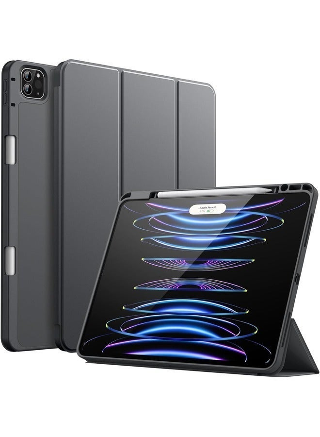 راكسوم حافظة ذكية لجهاز iPad Pro 13 بوصة 2024 مع حامل قلم - رمادي، تدعم Touch ID وخاصية التنشيط/السكون التلقائي - Image 1