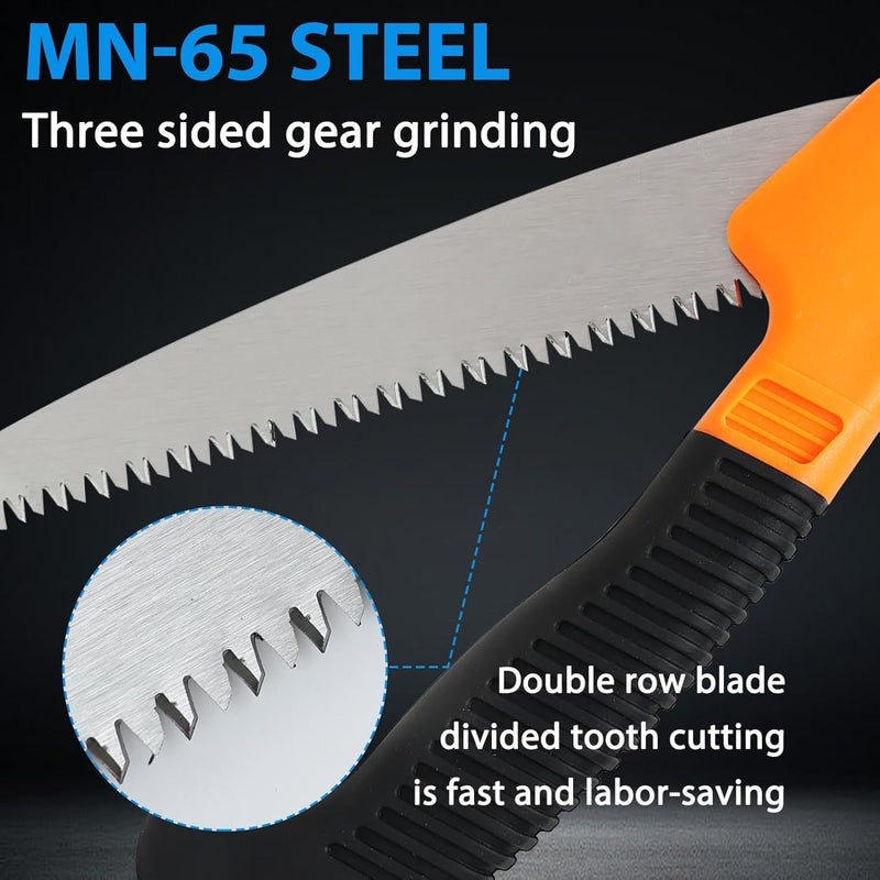 Folding Pruning Saw, Folding Hand Wood Saw Held Design Portable Survival Foldable Jab Saw, Rugged Comfort Soft Grip, Survival Equipment for Garden or Tree Pruning, Wood Working, 8'' - Image 4