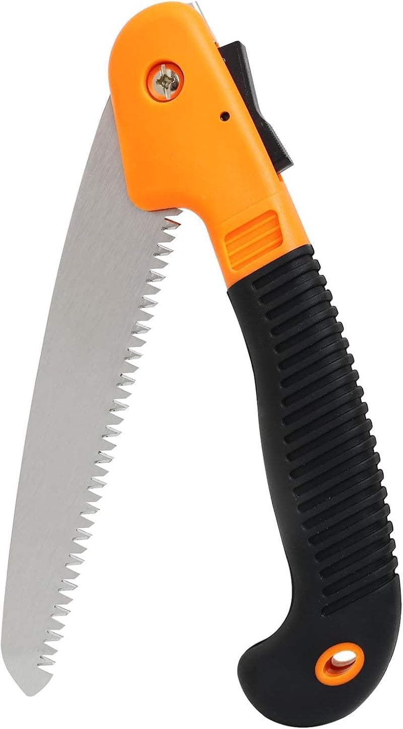 Folding Pruning Saw, Folding Hand Wood Saw Held Design Portable Survival Foldable Jab Saw, Rugged Comfort Soft Grip, Survival Equipment for Garden or Tree Pruning, Wood Working, 8'' - Image 1