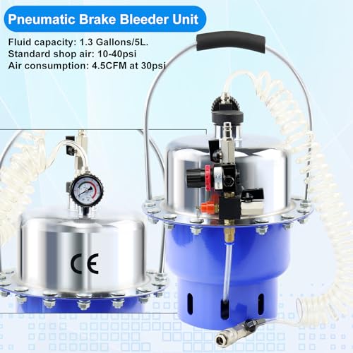 JoyFans Brake Bleeder Kit, Portable Air Pressure Pneumatic Brake Bleed System, Master Cylinder Brake & Clutch Fluid Bleeding Tool Set with Bleeder Machine, Collection Bottle and Adapters - Image 2