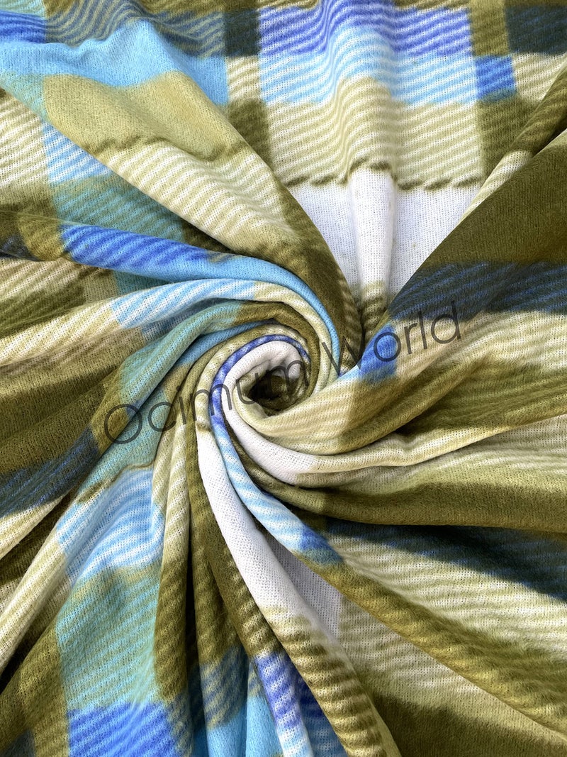 MORADO Single Bed Woolen Fabric Checkered Quilt Cover/Duvet Cover/Rajai Cover/Blanket Cover for Winters (60×90 Inch, Green) - Image 2