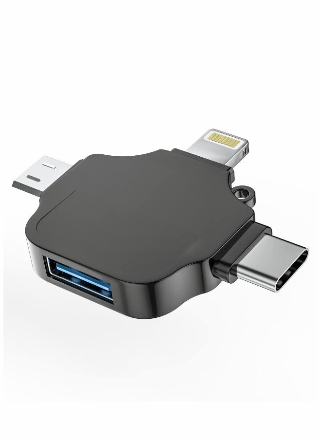 Generic - Male to USB Female Adapter OTG Cable Compatible with iPhone Micro A Type C Android Thunderbolt3 Port Adaptador Connector Microusb USBC Cell Phone Camera,2.0 Flash - Image 1