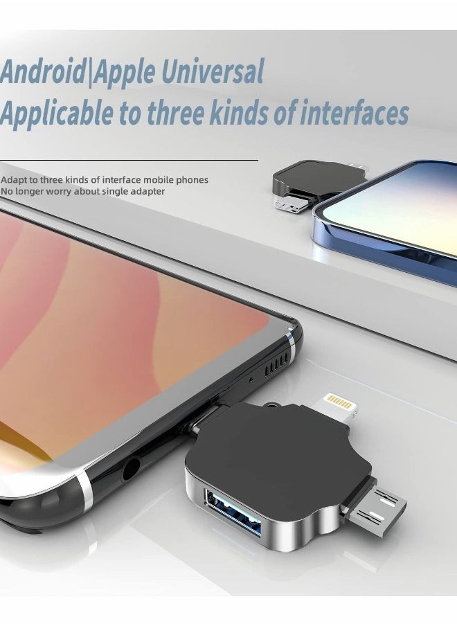 Generic - Male to USB Female Adapter OTG Cable Compatible with iPhone Micro A Type C Android Thunderbolt3 Port Adaptador Connector Microusb USBC Cell Phone Camera,2.0 Flash - Image 1