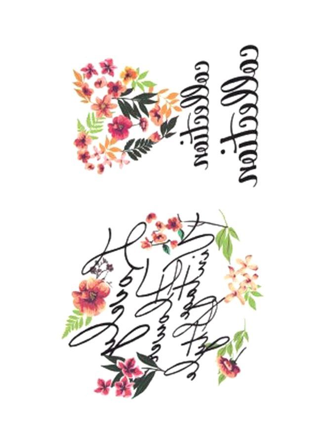 ملصق تاتو مؤقت مقاوم للماء أسود / أحمر/ أخضر