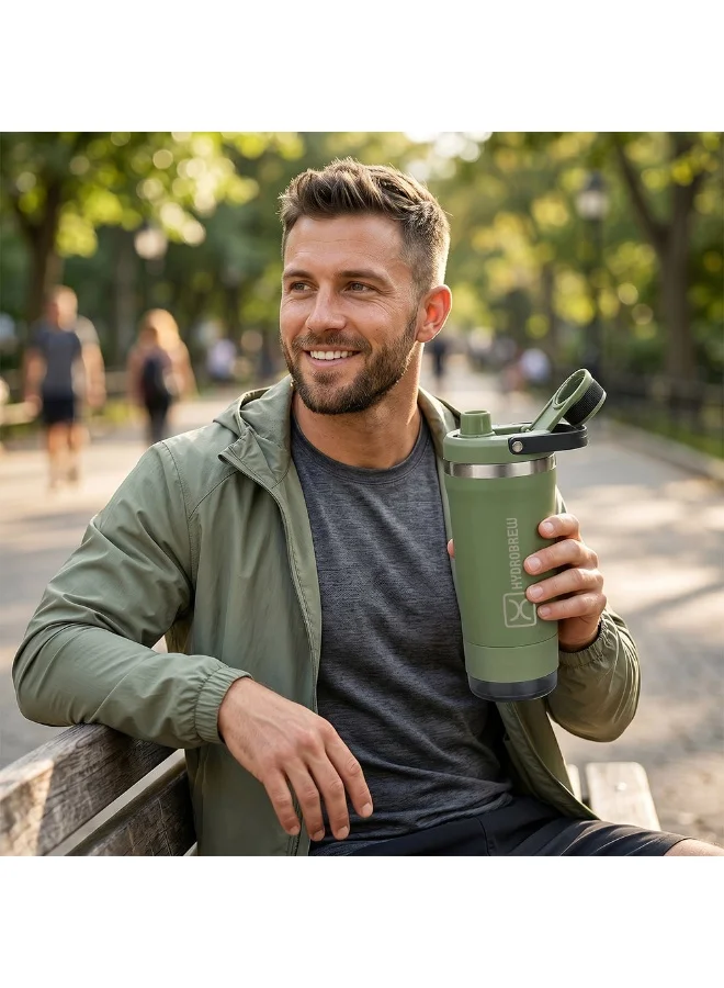 Hydrobrew Hydrobrew Sip Core Stainless Steel Bottle w/t Tritan™ Container - 18/8 Premium Double Wall Stainless Steel - URBAN STONE