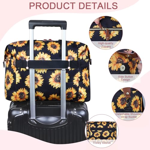 Pritent Diaper Bag Tote - Diaper Baby Bags with Pacifier Case, Shoulder Straps, Stroller Clips, Waterproof Large Mommy Bag Maternity Bag Travel Baby Bag for Mom and Dad, Sunflower - Image 4