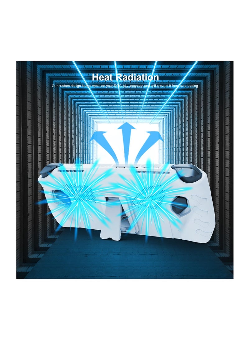 ASUS Rog Ally 2023 Full Protective Case - Shockproof, Non-Slip, Detachable Front Shell & Kickstand, White - Image 5