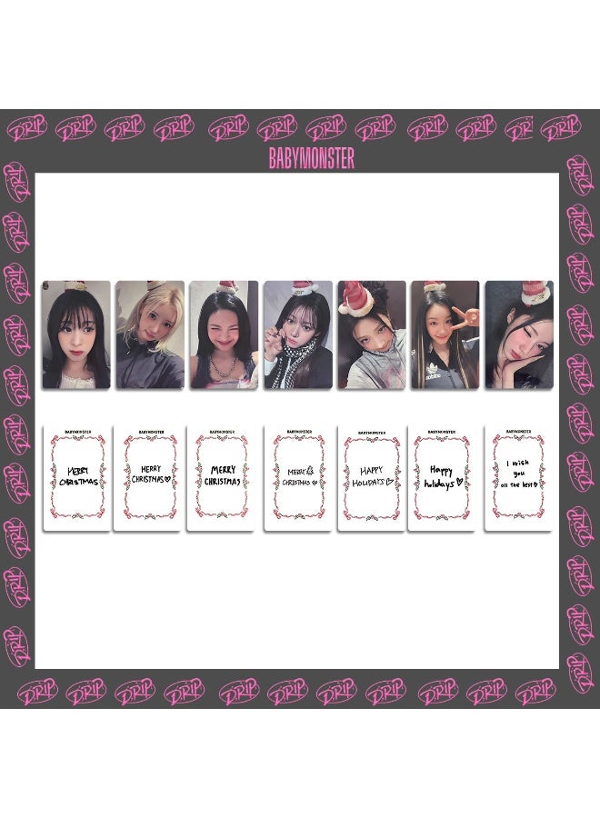 NIBEMINENT 7 قطع بطاقات ليمو كيبوب BABYMONSTER DRIP MAKESTAR لهدايا مجموعة المعجبين - Image 1