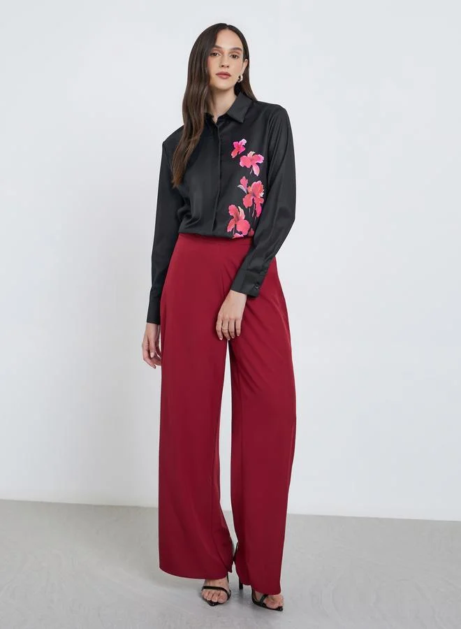 Styli Styli Floral Print Spread Collar Buttoned Shirt