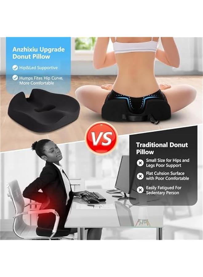 TRASSLE Donut Pillows,Tailbone Pain Relief Cushion, Hemorrhoid Pillow with Two Humps Hip Curve Design, Donut Pillow for Postpartum Pregnancy, L Size Donut Cushion - Image 3
