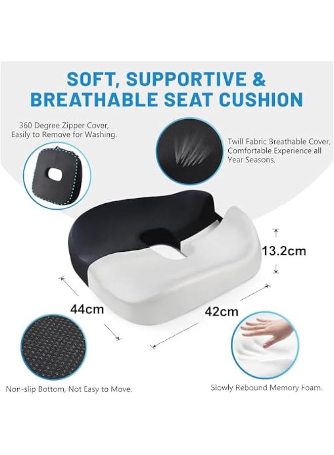 TRASSLE Donut Pillows,Tailbone Pain Relief Cushion, Hemorrhoid Pillow with Two Humps Hip Curve Design, Donut Pillow for Postpartum Pregnancy, L Size Donut Cushion - Image 5