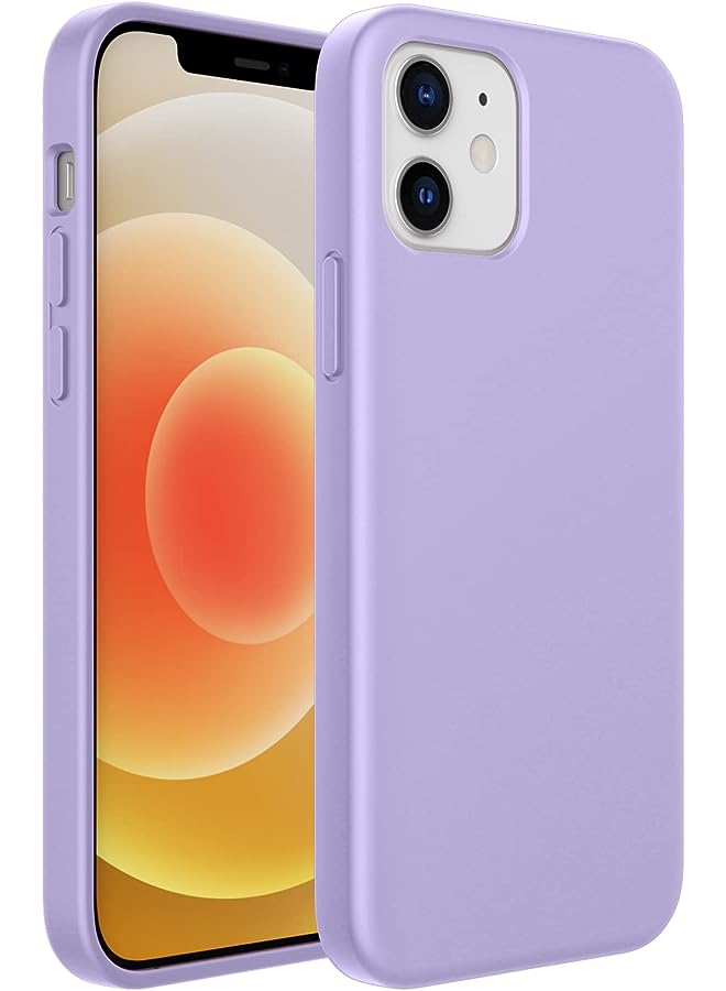 Jetech Silicone Case for iPhone 12/12 Pro 6.1-Inch, Silky-Soft Touch Full-Body Protective Phone Case, Shockproof Cover with Microfiber Lining (Light Purple) - Image 1