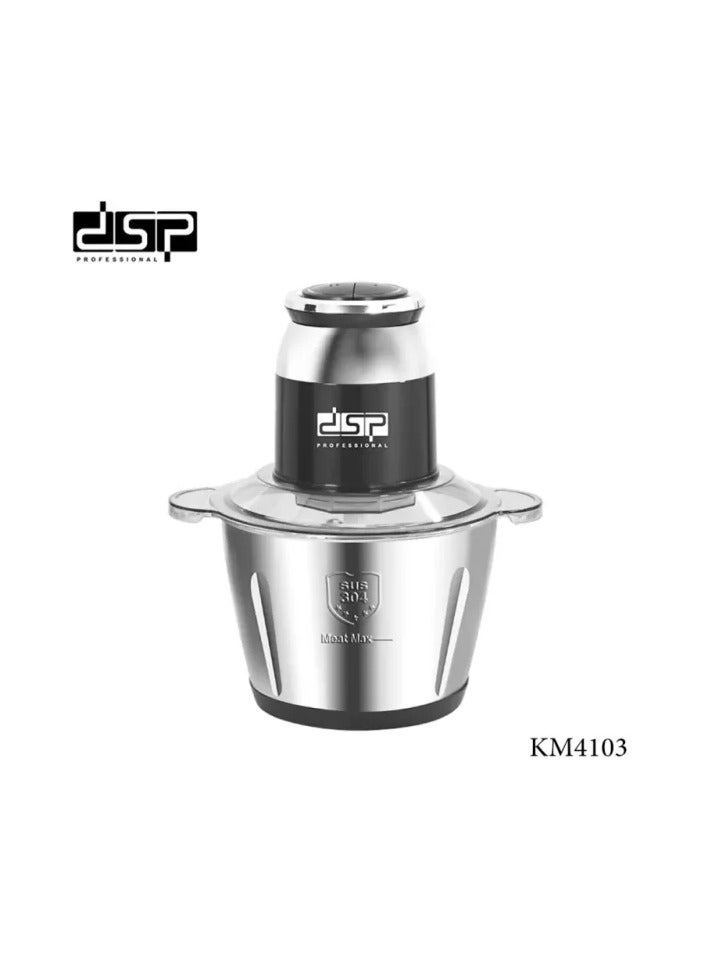 DSP KM4103, Electric Kitchen Chopper – 250w – 2.0Ltr – Stainless Bowl - Image 1